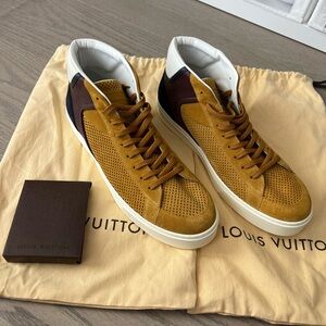 Louis Vuitton Men's Mustard and Brown Sneakers